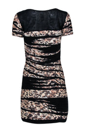 Current Boutique-Diane von Furstenberg - Black w/ Printed Ruffled Layers Dress Sz S