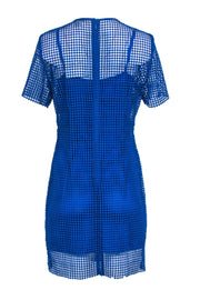 Current Boutique-Diane von Furstenberg - Blue Crochet Short Sleeve Dress Sz 10