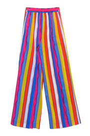 Current Boutique-Diane von Furstenberg - Blue & Multi Color Stripe Pants w/ Tie Front Detail Sz S