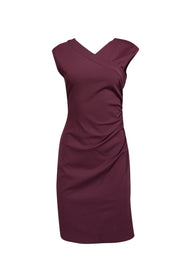 Current Boutique-Diane von Furstenberg - Cabernet Ruched Jersey Cap Sleeve Dress Sz 8