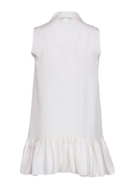 Current Boutique-Diane von Furstenberg - Cream Sleeveless Button Front Peplum Top Sz S