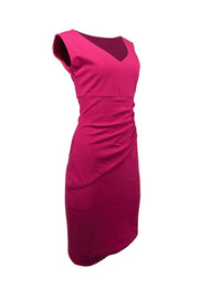 Current Boutique-Diane von Furstenberg - Fuchsia Gathered Waist Sleeveless Dress Sz 6