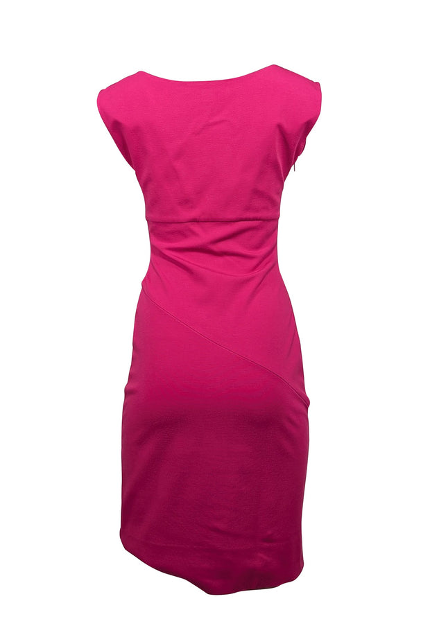 Current Boutique-Diane von Furstenberg - Fuchsia Gathered Waist Sleeveless Dress Sz 6