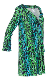 Current Boutique-Diane von Furstenberg - Green & Blue Ombre Leopard Print Dress Sz 12