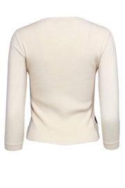 Current Boutique-Diane von Furstenberg - Ivory Wool Blend Sweater w/ Black Lace Detail Sz P