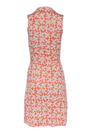 Current Boutique-Diane von Furstenberg - Orange & Cream Print Sleeveless Wrap Dress Sz 4
