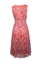 Current Boutique-Diane von Furstenberg - Orange, White, Coral, & Purple Print Dress Sz 8