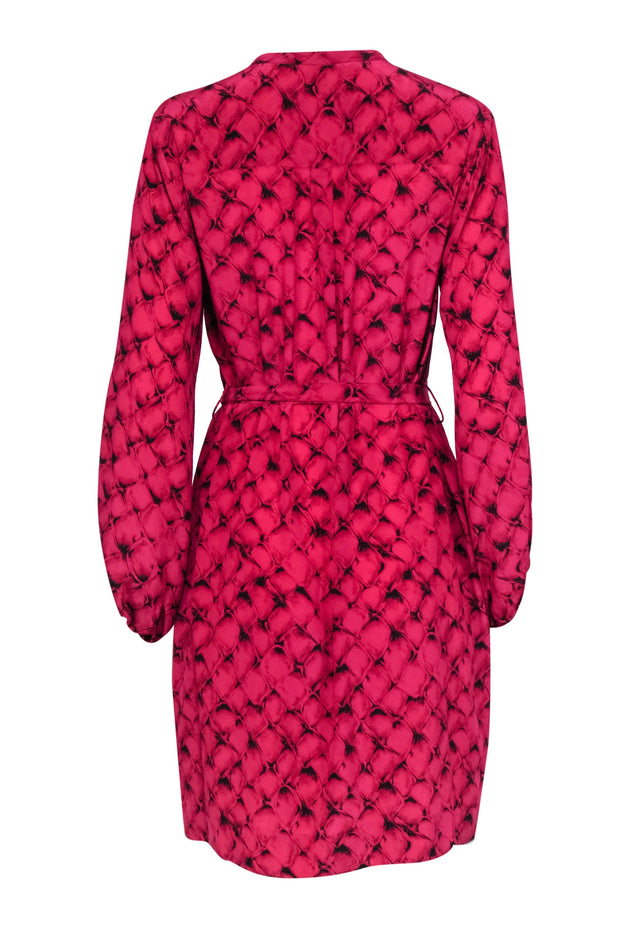 Current Boutique-Diane von Furstenberg - Pink & Black Long Sleeve Dress Sz 10
