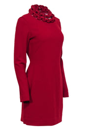 Current Boutique-Diane von Furstenberg - Red Chain Link Neckline Dress Sz 8