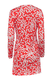 Current Boutique-Diane von Furstenberg - Red & White Long Sleeve Printed Mini Dress Sz 10