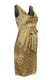 Current Boutique-Diane von Furstenberg - Yellow & Taupe Print Silk Blend Dress Sz 2