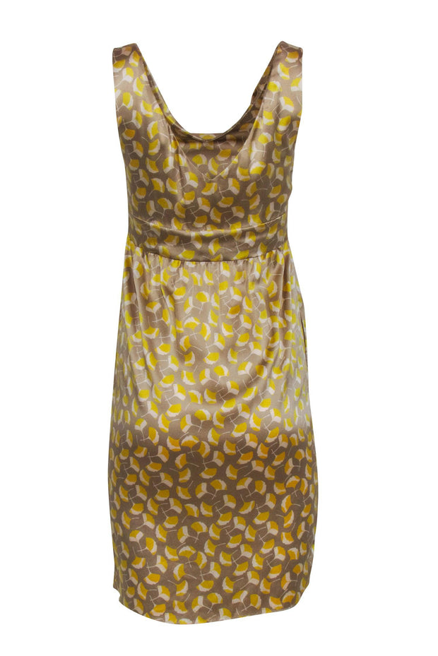Current Boutique-Diane von Furstenberg - Yellow & Taupe Print Silk Blend Dress Sz 2
