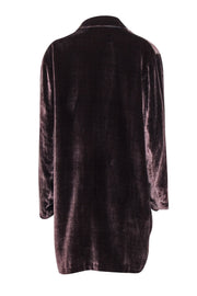 Current Boutique-Diega - Brown Print Velvet Long Blazer Sz L