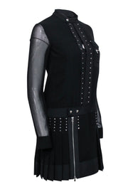 Current Boutique-Diesel Black Gold - Black Pleated Long Sleeve Dress Sz XS