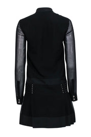 Current Boutique-Diesel Black Gold - Black Pleated Long Sleeve Dress Sz XS