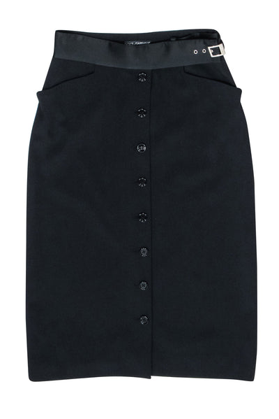 Current Boutique-Dolce & Gabbana - Black Button Front Pencil Skirt Sz 6