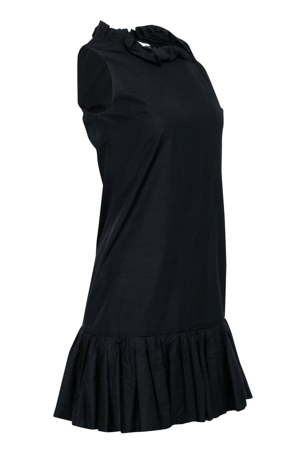 Current Boutique-Dolce & Gabbana - Black Cotton Shift Dress w/ Ruffled Hem Sz 2