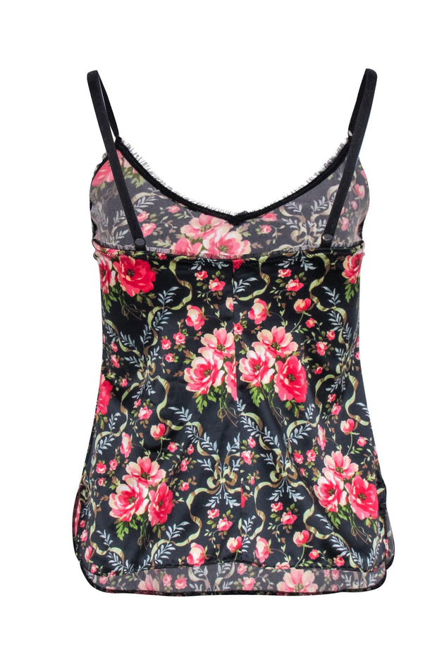 Current Boutique-Dolce & Gabbana - Black & Pink Floral Print Cami Sz M