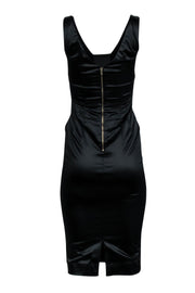Current Boutique-Dolce & Gabbana - Black Satin Sleeveless Midi Dress Sz 2
