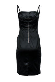 Current Boutique-Dolce & Gabbana - Black Satin Sleeveless Midi Dress Sz 8