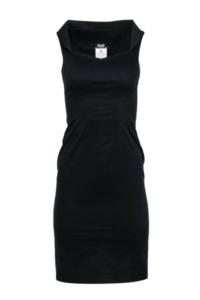 Current Boutique-Dolce & Gabbana - Black Sleeveless Wide Neck Dress Sz 2