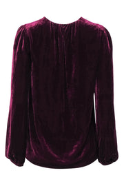 Current Boutique-Dolce & Gabbana - Burgundy Velvet Puff Sleeve Blouse Sz 2