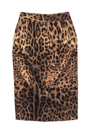 Current Boutique-Dolce & Gabbana - Cheetah Printed Satin Pencil Skirt Sz 2