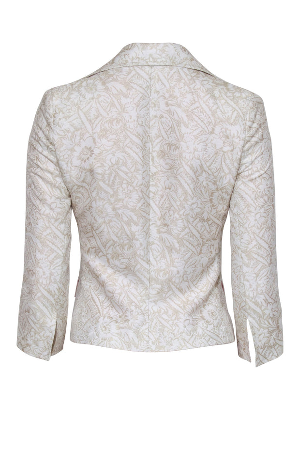 Current Boutique-Dolce & Gabbana - Gold Brocade Crop Sleeve Blazer w/ Jeweled Buttons Sz 2