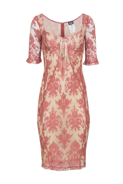 Current Boutique-Dolce & Gabbana - Mauve Pink Lace Midi Dress Sz 4