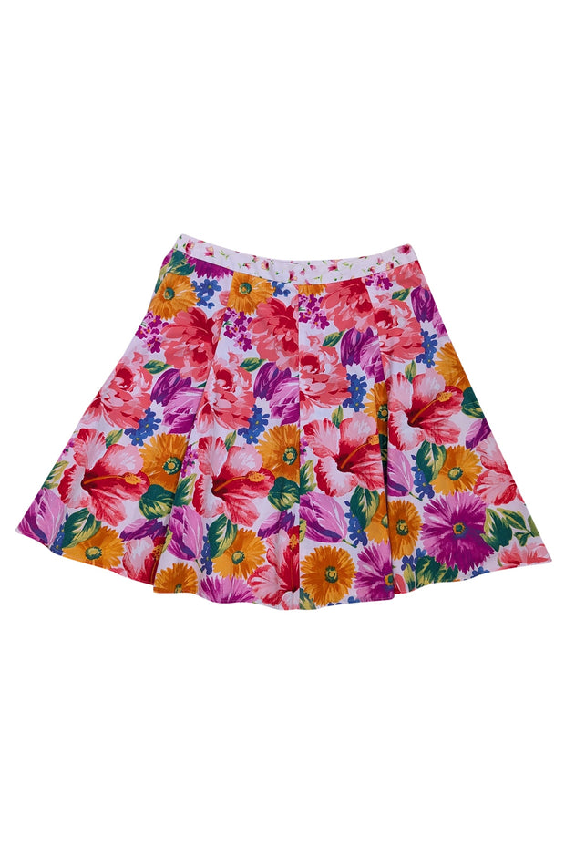 Current Boutique-Dolce & Gabbana - Pink, White, & Multi Color Floral Print Skirt Sz 8