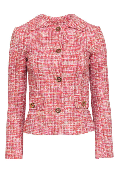 Current Boutique-Dolce & Gabbana - Red, Pink, & Cream Tweed Blazer Sz 4