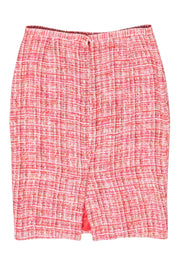 Current Boutique-Dolce & Gabbana - Red, Pink, & Cream Tweed Pencil Skirt Sz 8