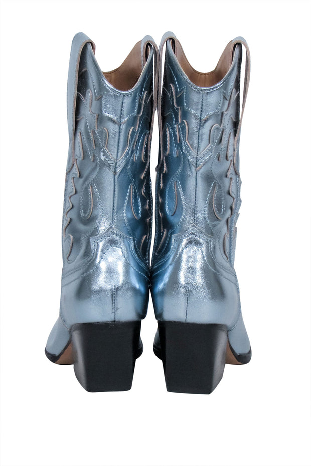 Current Boutique-Dolce Vita - Metallic Blue Western Style Short Boots Sz 7.5