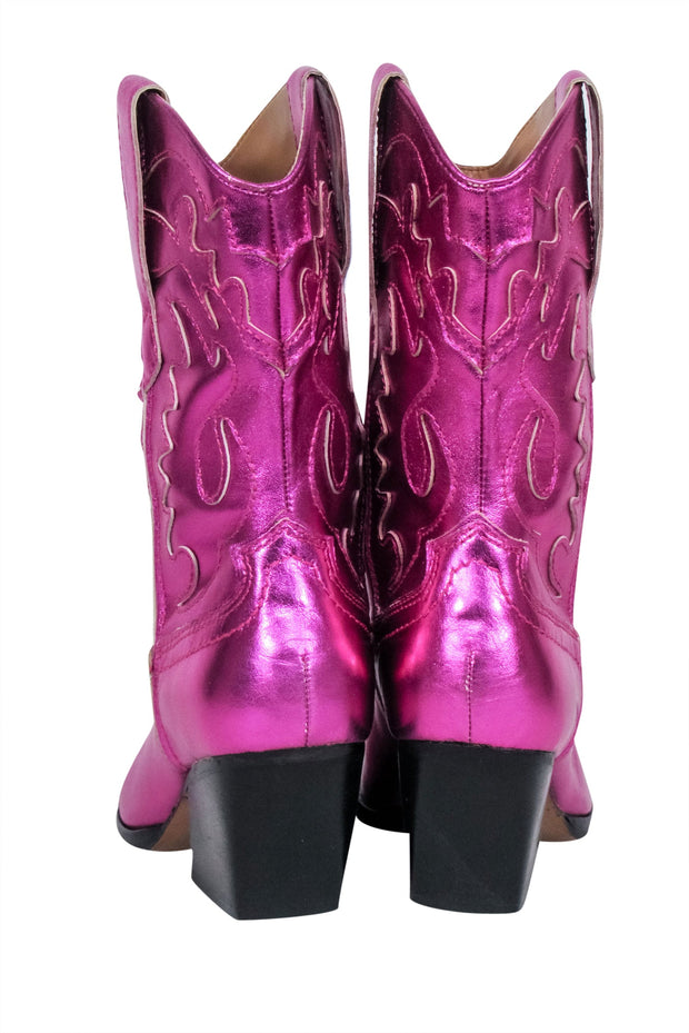 Current Boutique-Dolce Vita - Metallic Pink Western Style Short Boots Sz 7.5