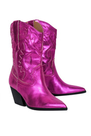 Current Boutique-Dolce Vita - Metallic Pink Western Style Short Boots Sz 7.5