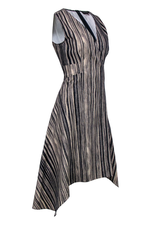 Current Boutique-Donna Karen - Cream & Navy Stripe Sleeveless Dress Sz 4