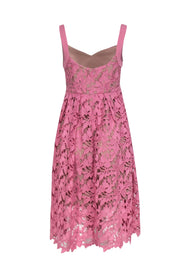Current Boutique-Donna Morgan - Pink Embroidered Lace Sleeveless Midi Dress Sz 6