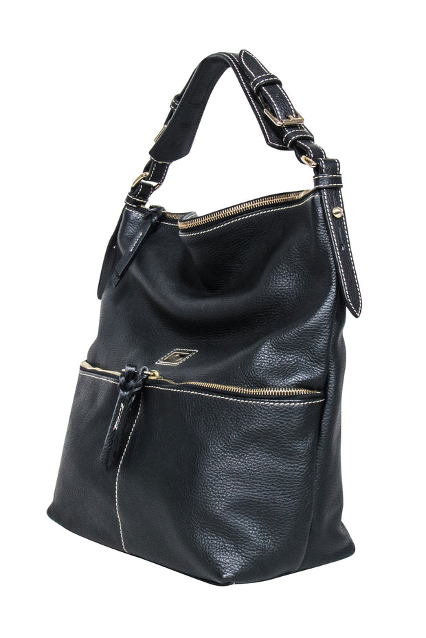 Current Boutique-Dooney & Bourke - Black Pebbled Leather Large Shoulder Bag
