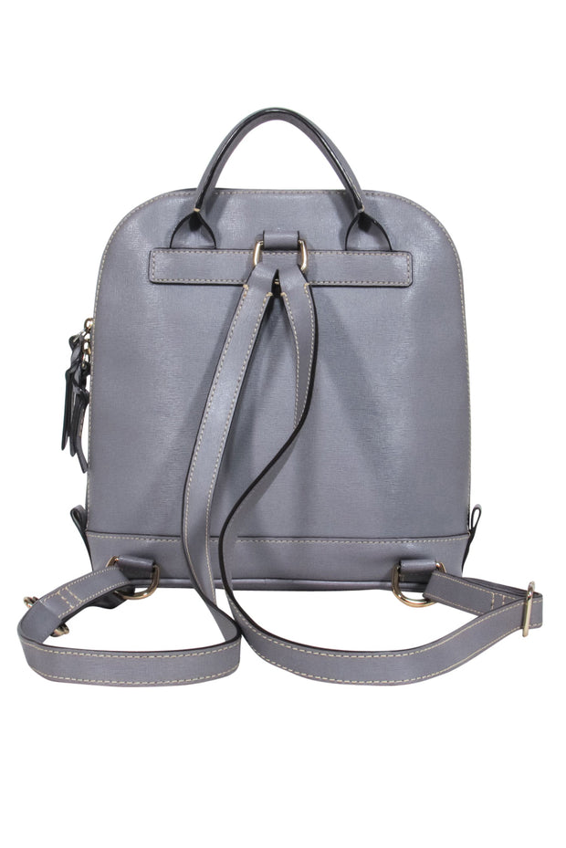 Current Boutique-Dooney & Bourke - Grey Zipper Around Saffiano Leather Backpack