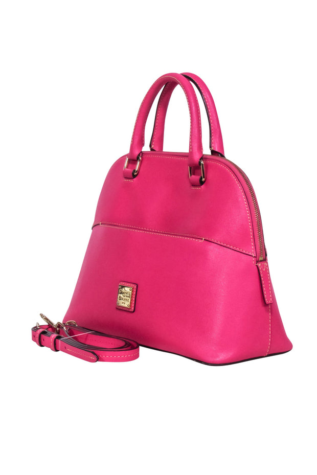 Current Boutique-Dooney & Bourke - Hot Pink Saffiano Leather Satchel Bag