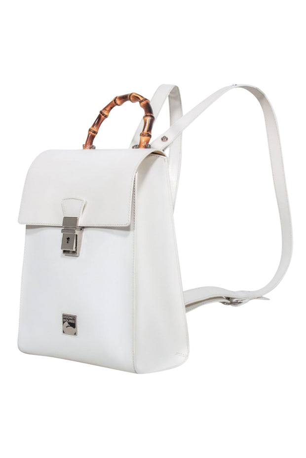 Current Boutique-Dooney & Bourke - White Backpack w/ Bamboo Handle