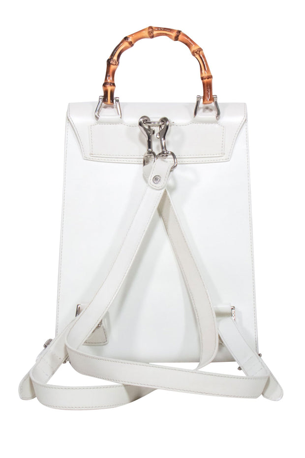 Current Boutique-Dooney & Bourke - White Backpack w/ Bamboo Handle