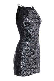 Current Boutique-Dress The Population - Black & Silver Sequin Sleeveless Dress Sz XS