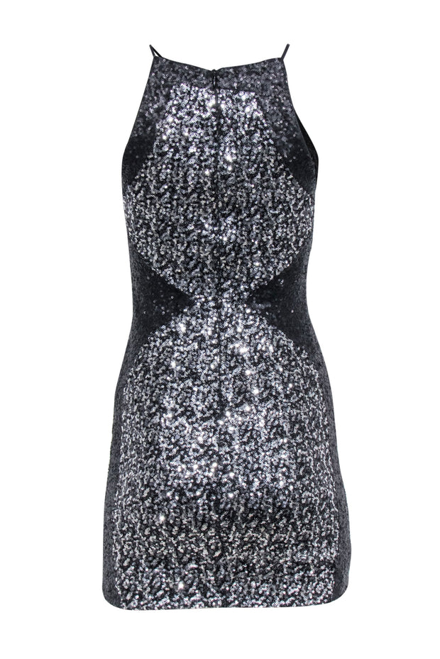 Current Boutique-Dress The Population - Black & Silver Sequin Sleeveless Dress Sz XS