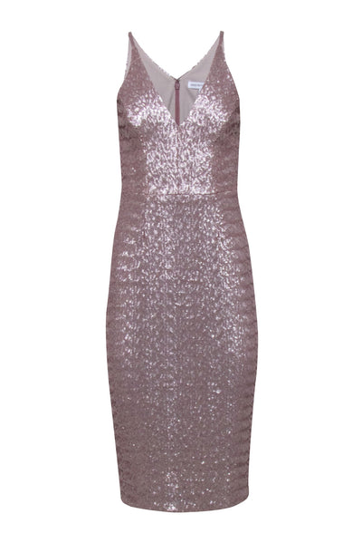 Current Boutique-Dress The Population - Pink Sequin Sleeveless Midi Dress Sz S