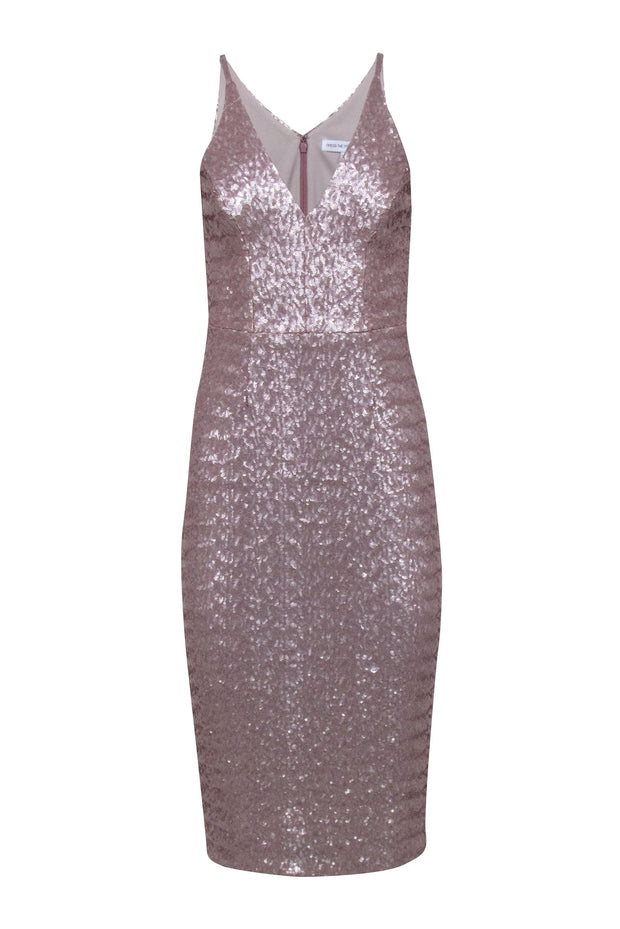 Current Boutique-Dress The Population - Pink Sequin Sleeveless Midi Dress Sz S
