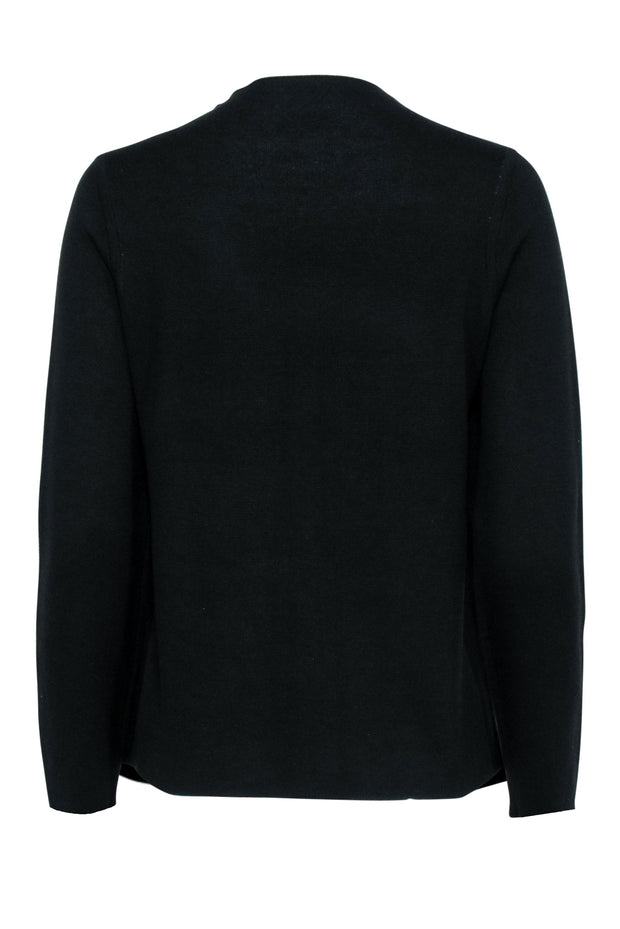 Current Boutique-Eileen Fisher - Black & Tan Cotton & Silk Blend Sweater Sz SP