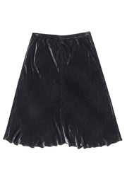 Current Boutique-Eileen Fisher - Dark Grey Velvet Midi Skirt Sz S