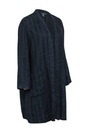 Current Boutique-Eileen Fisher - Navy & Black Textured Open Duster Sz LP