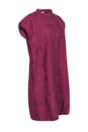 Current Boutique-Eileen Fisher - Purple Organic Linen Button Front Dress Sz S